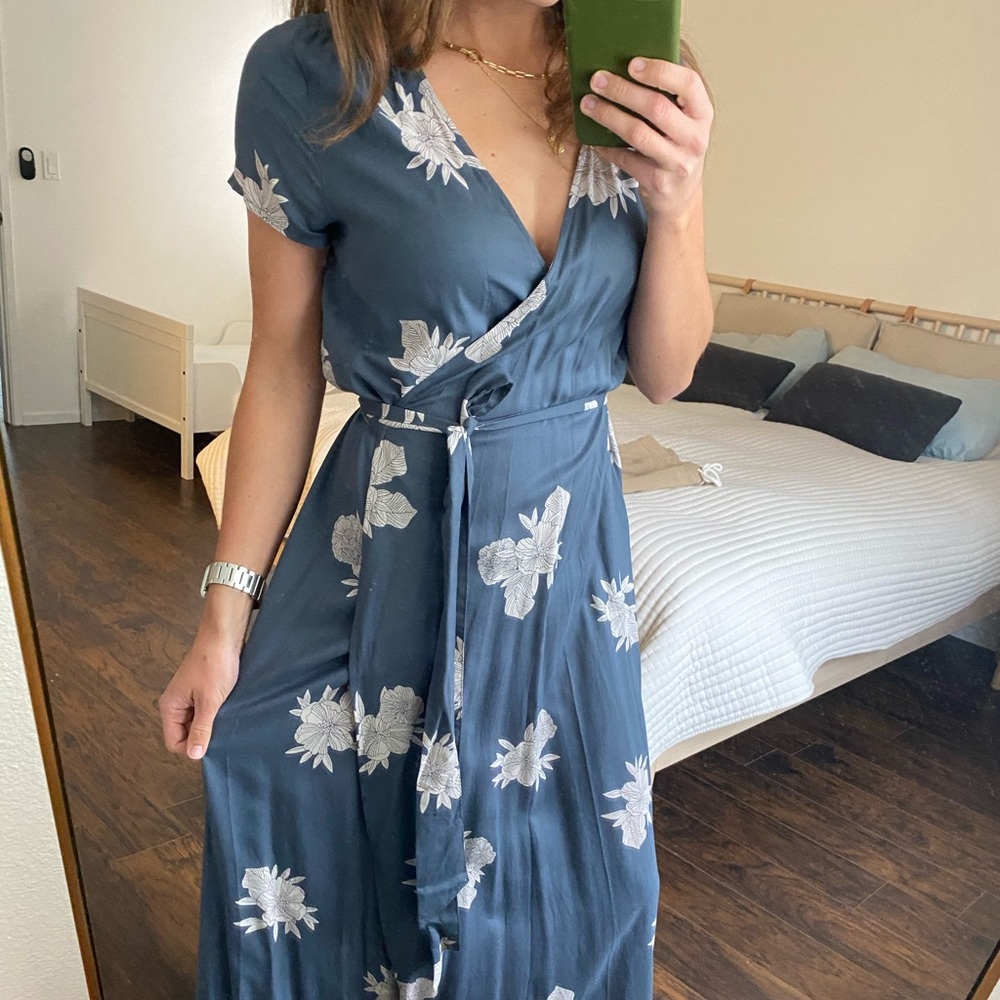 Roxy Blue Floral Maxi Dress